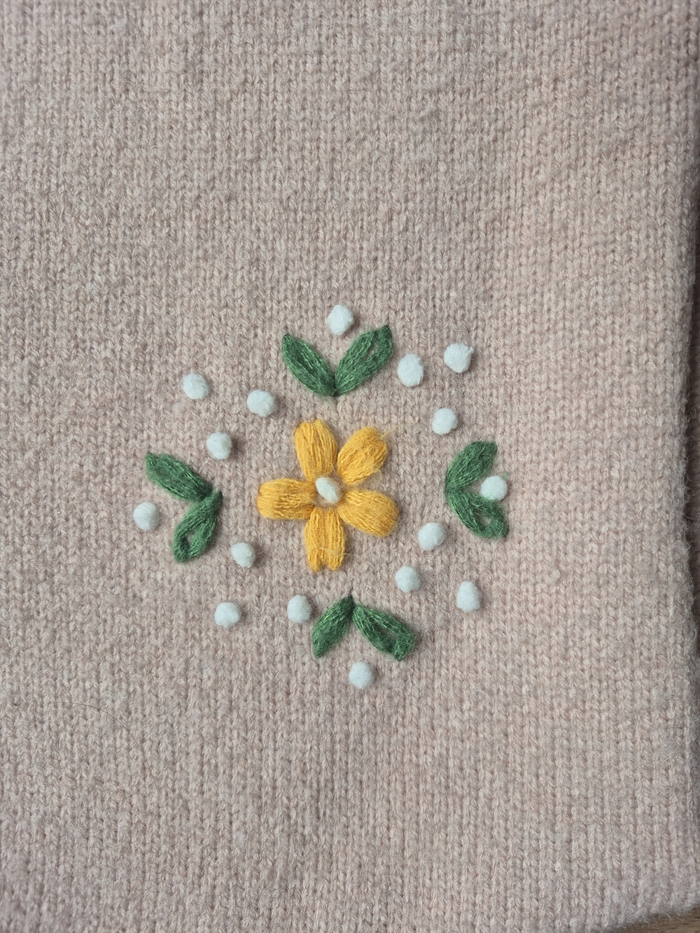 Rosie Posie Blush Pink Floral Embroidered Crewneck Sweater - Picture 2 of 6